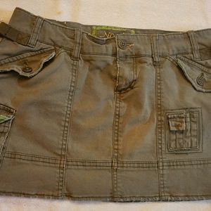 Nori Sz 3 Olive Denim Mini Skirt